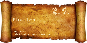Miss Izor névjegykártya